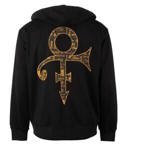 Prince Estate Hoodie Mens Large Black Full Zip Symbol Logo Jacket Embroidered